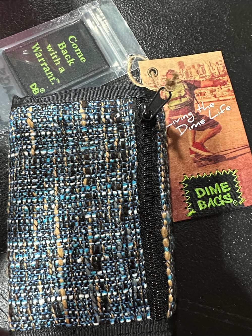 Men's Blue Tweed Zip Wallet